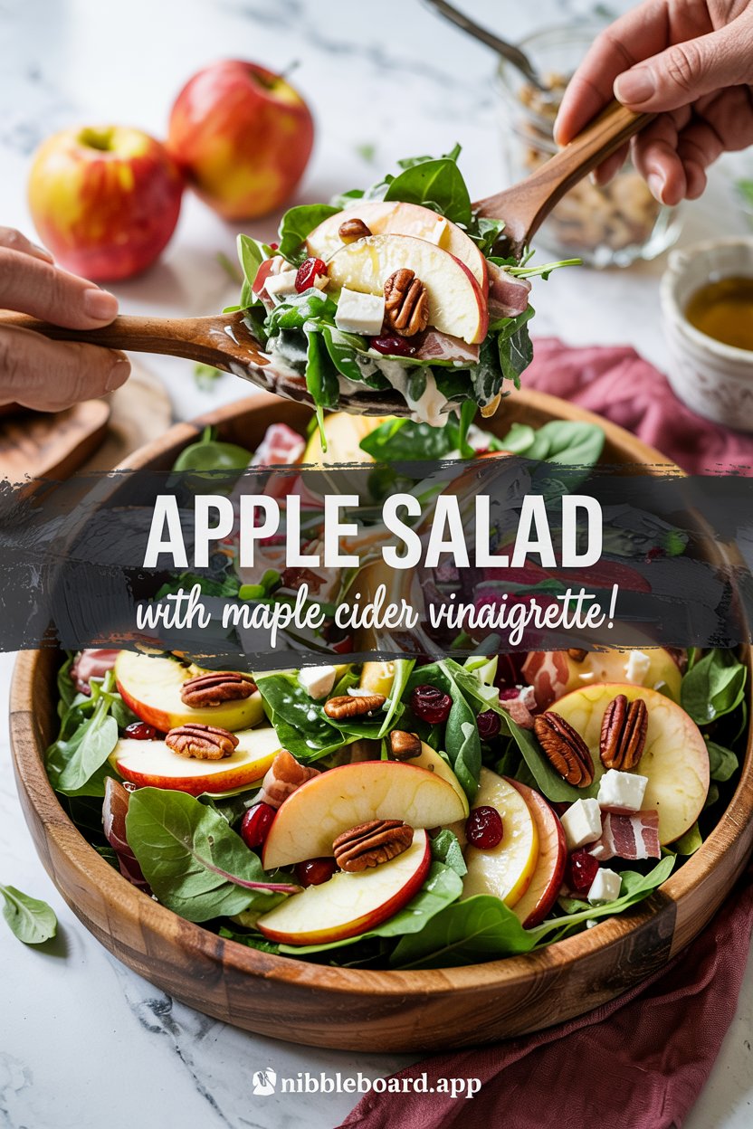 Apple Salad with Cranberries, Pecans & Maple Cider Vinaigrette
