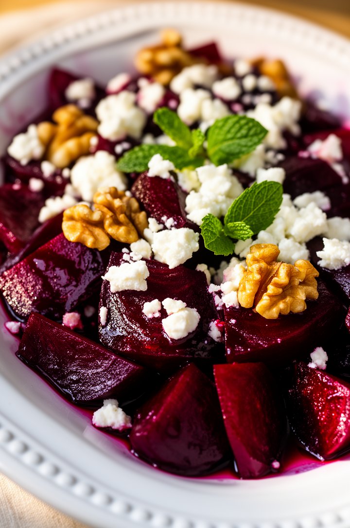 Roasted Beetroot Salad with Feta and Walnuts