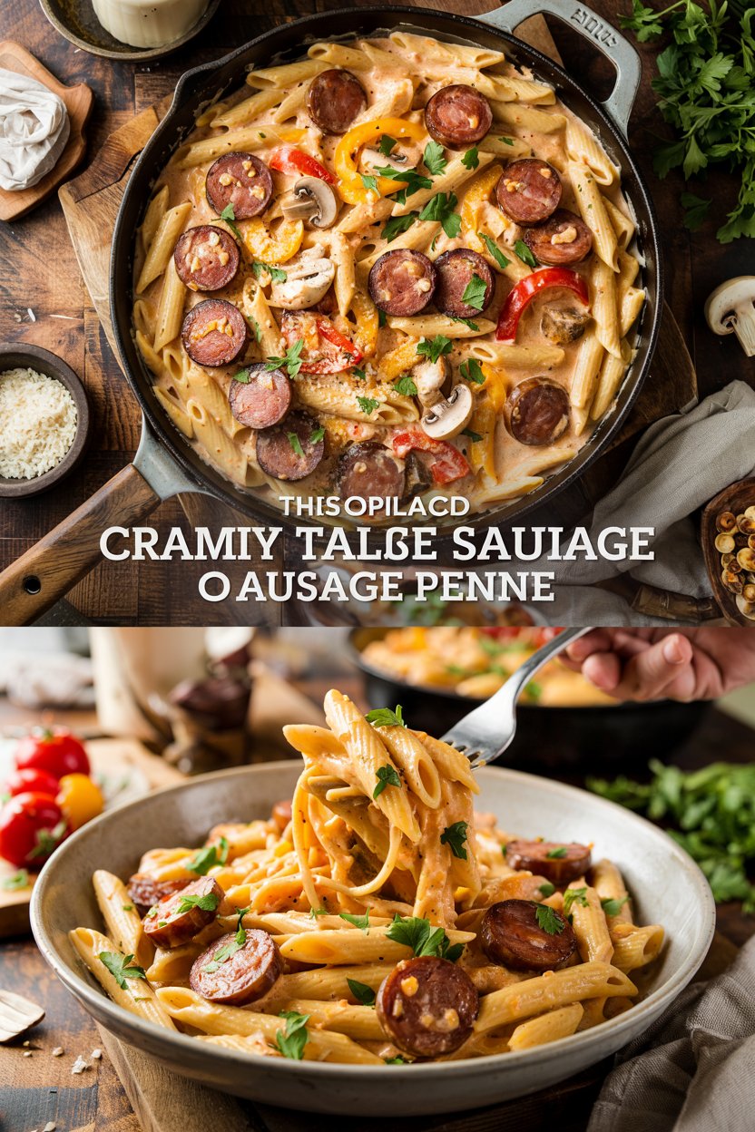 One Pot Creamy Cajun Sausage Pasta