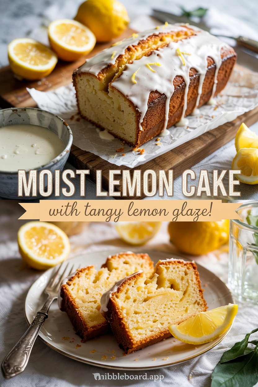 Moist Lemon Cake with Lemon Glaze