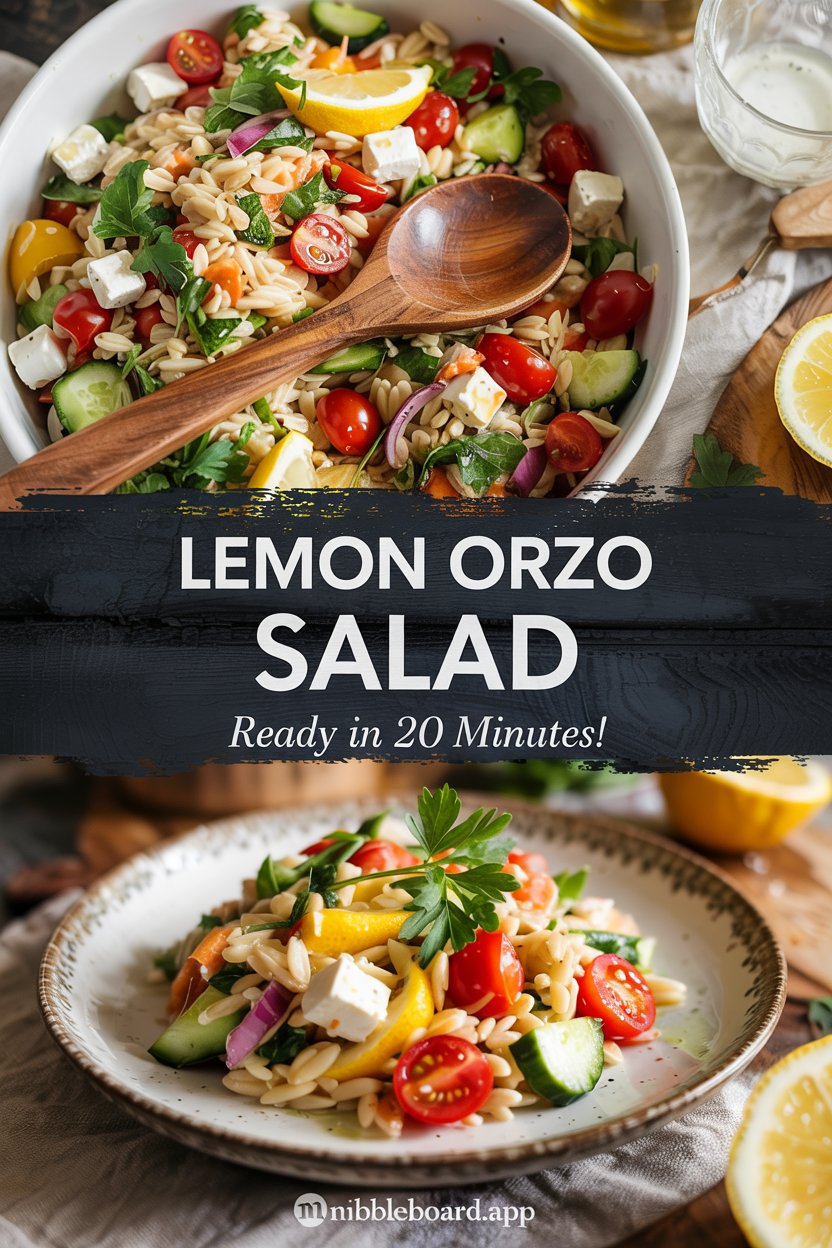Lemon Orzo Salad with Feta and Sun-Dried Tomatoes