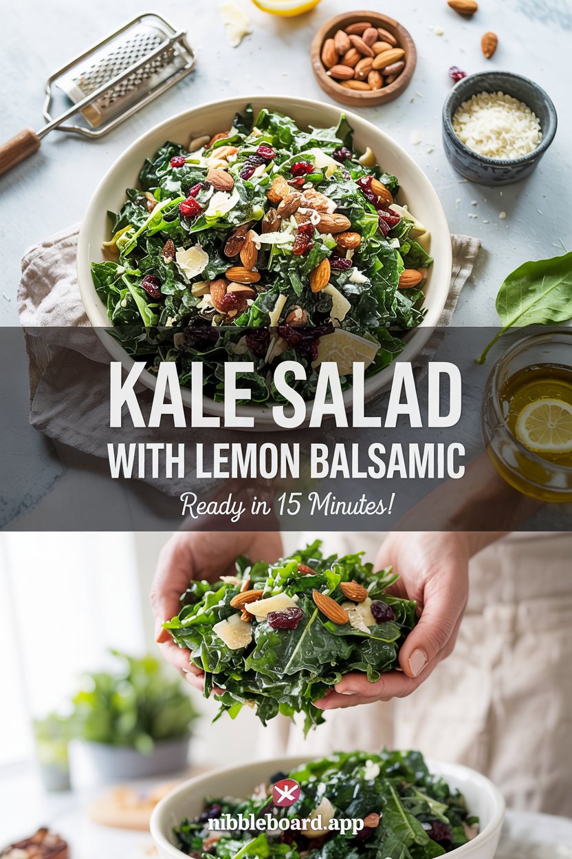 Simple Kale Salad with Lemon Balsamic Dressing