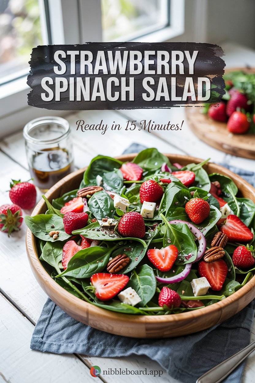 Spinach Strawberry Salad with Poppy Seed Dressing