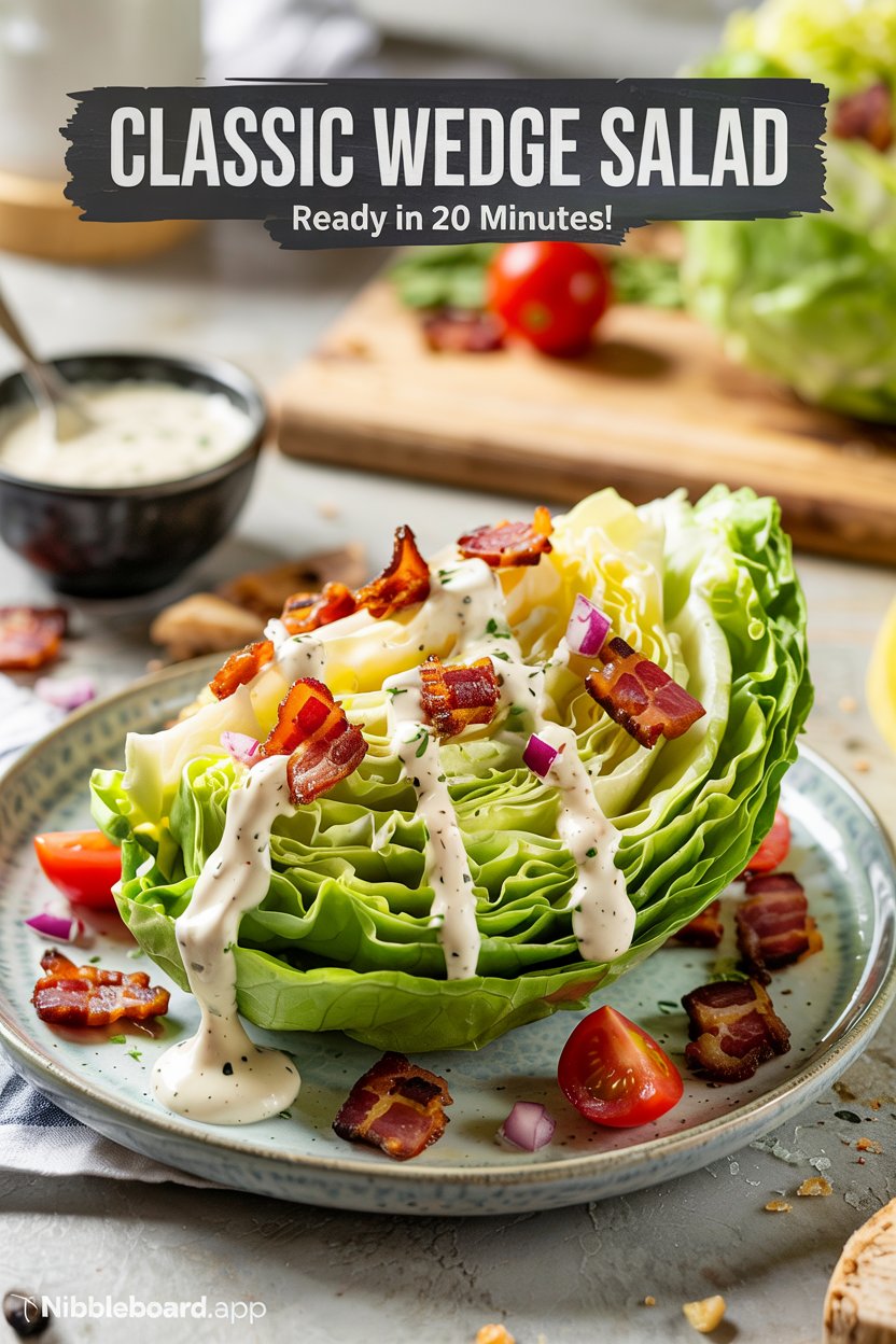 Classic Wedge Salad with Homemade Blue Cheese Dressing